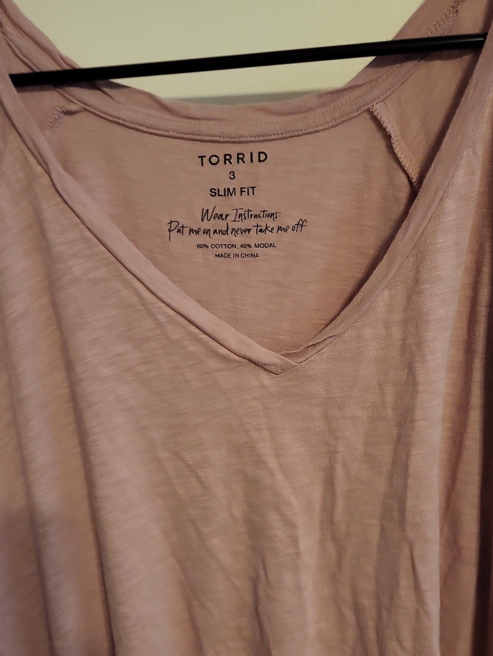 torrid 3x  Slim Fit V-Neck Tee in Dusty Rose